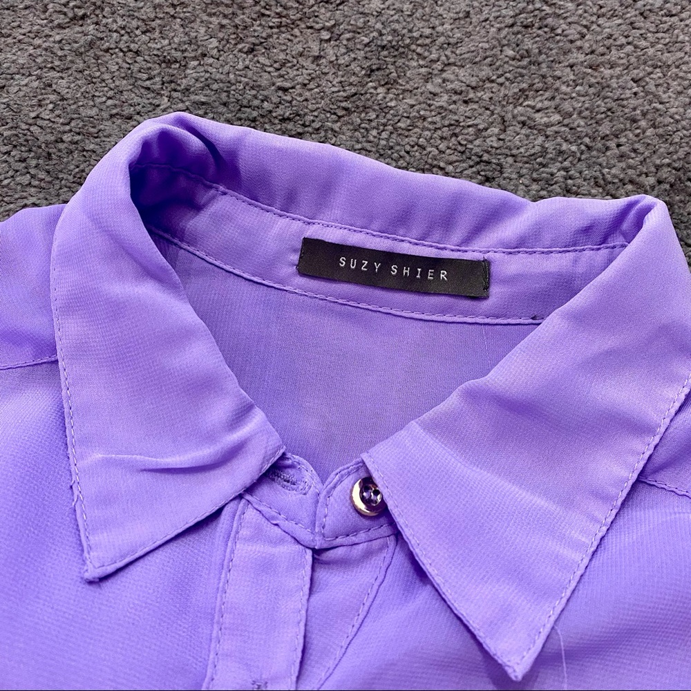Lilac chiffon blouse - Picture 3 of 5